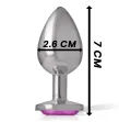 INTENSE - ALUMINUM METAL ANAL PLUG WITH PINK CRYSTAL SIZE S