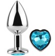SECRETPLAY - BUTT PLUG AUS METALL, BLAUES HERZ, KLEINE GRÖSSE 7 CM