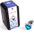 SECRETPLAY - BUTT PLUG AUS METALL, BLAUES HERZ, KLEINE GRÖSSE 7 CM