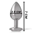 INTENSE - WHITE HEART ALUMINUM METAL ANAL PLUG SIZE S INTENSE - WHITE HEART ALUMINUM METAL ANAL PLUG SIZE S
