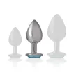 INTENSE - ALUMINUM METAL ANAL PLUG BLUE HEART SIZE M INTENSE - ALUMINUM METAL ANAL PLUG BLUE HEART SIZE M