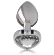INTENSE - ANAL PLUG METAL ALUMINUM WHITE HEART SIZE L INTENSE - ANAL PLUG METAL ALUMINUM WHITE HEART SIZE L