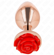 KINK - PINK GOLD ANAL PLUG WITH RED ROSE L