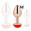 KINK - ROSA GOLDENER ANALSTECKER MIT ROTER ROSE M