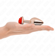 KINK - ROSA GOLDENER ANALSTECKER MIT ROTER ROSE M