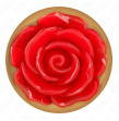 KINK - ROSA GOLDENER ANALSTECKER MIT ROTER ROSE M