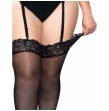LEG AVENUE - OUTLET - SCHWARZE NYLONSTRÜMPFE MIT SPITZENABSCHLUSS PLUS LEG AVENUE - OUTLET - SCHWARZE NYLONSTRÜMPFE MIT SPITZENABSCHLUSS PLUS