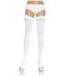 LEG AVENUE - BLICKDICHTE WEISSE STRUMPFHOSE MIT Rüschen UND SCHLEIFE