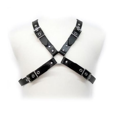 LEATHER BODY - BLACK BUCKLE HARNESS FOR MEN