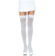 LEG AVENUE - NYLON OBERSCHENKELHÖHE MIT SCHLEIFE WEISS - WEISS
