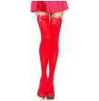 LEG AVENUE - CUISSES HAUTES EN NYLON AVEC NOEUD ROUGE TAILLE UNIQUE