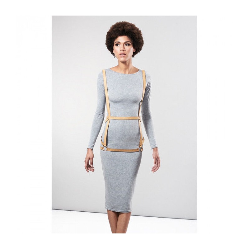 BIJOUX - INDISCRETS MAZE HARNAIS FORME ROBE MARRON