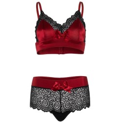 LEG AVENUE - SET 2 PEZZI NERO E ROSSO S-M