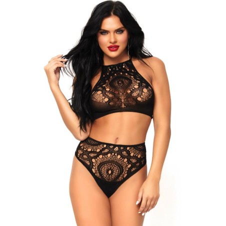 LEG AVENUE - SET 2 PIEZAS TOP Y PANTIES M-L