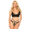 LEG AVENUE - SET 2 PEZZI STRAPPY CUT G STRING M/L