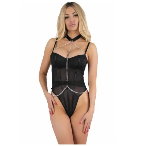 LIVCO CORSETTI FASHION - MELISENDA CF 1709 ACCAPPATOIO CAMICIA PERIZOMA NERO S
