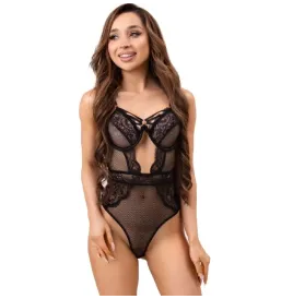 LIVCO CORSETTI FASHION - PAULA LC 20209 BODY CON DECORI IN PIZZO NERO L-XL