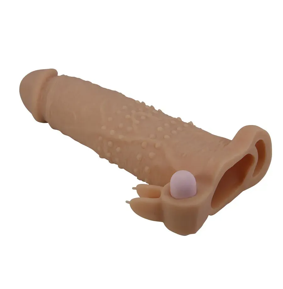 PRETTY LOVE - QUILLON PENIS SLEEVE WITH CLITORAL STIMULATOR AND VIBRATION PRETTY LOVE - QUILLON PENIS SLEEVE WITH CLITORAL STIMULATOR AND VIBRATION