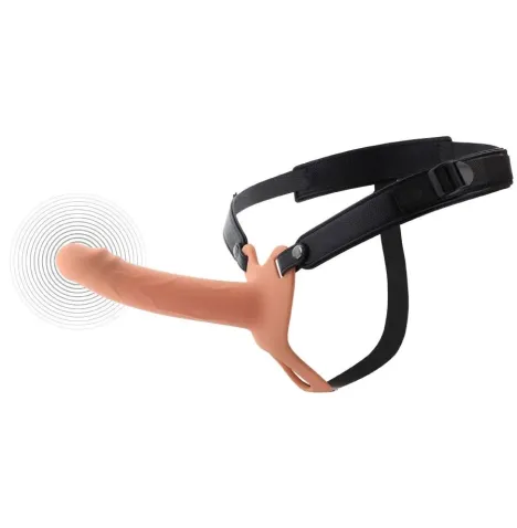 HIDDEN DESIRE - INFERNO MANCHON PÉNIS VIBRANT AVEC STRAP-ON 18 CM