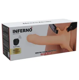 HIDDEN DESIRE - INFERNO STRAP-ON FUNDA PARA PENE CON VIBRACIÓN 18 CM