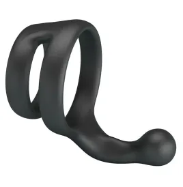 CRAZY BULL - YANCY DOUBLE COCK AND BALL RING BLACK