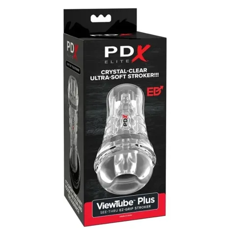 PDX ELITE - VIEWTUBE PLUS SEE-THRU EZ-GRIP TRANSPARENT STROKER 21 CM