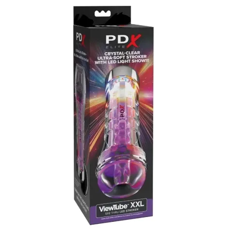 PDX ELITE - VIEWTUBE XXL LED TRASPARENTE STROKER 27,3 CM