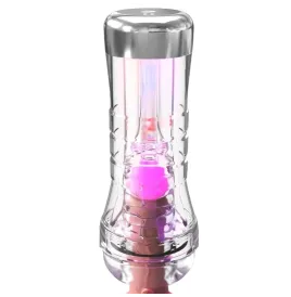 PDX ELITE - VIEWTUBE XXL LED TRANSPARENT STROKER 27.3 CM