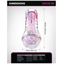 PDX ELITE - VIEWTUBE XXL LED TRANSPARENT STROKER 27.3 CM
