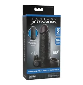 FANTASY X-TENSIONS - VIBRANTE REALISTICO MANICOTTO PER PENE DA 5 CM, NERO