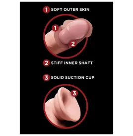 KING COCK - PLUS 3D DILDO SWINGING BALLS 15.2 CM LIGHT SKIN