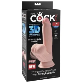 KING COCK - PLUS 3D DILDO SWINGING BALLS 15.2 CM HELLE HAUT