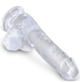 KING COCK - CLEAR PÉNIS RÉALISTE AVEC BOULES 13.5 CM TRANSPARENT