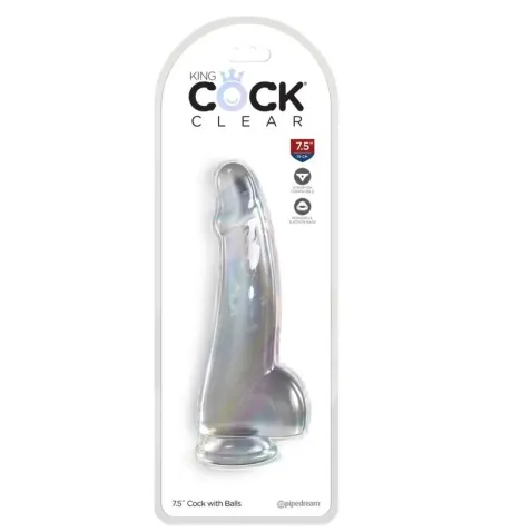 KING COCK - CLEAR DILDO WITH TESTICLES 15.2 CM TRANSPARENT