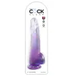 KING COCK - CLEAR DILDO WITH TESTICLES 19 CM PURPLE KING COCK - CLEAR DILDO WITH TESTICLES 19 CM PURPLE