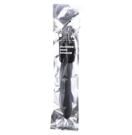 ALL BLACK - DOCCIA ANALE RIGATA IN SILICONE 27 CM