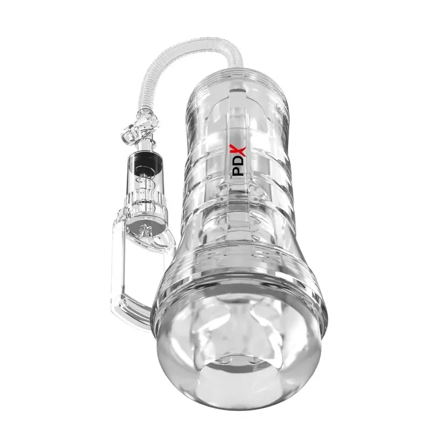 PDX ELITE - MASTURBADOR TRANSPARENTE VIEWTUBE VAC XXL CON BOMBA DE SUCCIÓN 27.3 CM