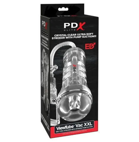 PDX ELITE - ASPIRATORE A TUBO DI VISTA XXL TRASPARENTE CON POMPA DI ASPIRAZIONE 27,3 CM