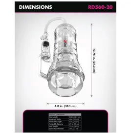 PDX ELITE - MASTURBADOR TRANSPARENTE VIEWTUBE VAC XXL CON BOMBA DE SUCCIÓN 27.3 CM