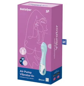 SATISFYER - AIR PUMP VIBRATOR 5 VIBRADOR PUNTO G INFLABLE APP AZUL