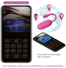 PRETTY LOVE - UOVO VIBRANTE RICARICABILE ROSA CATALINA APP