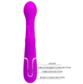 PRETTY LOVE - VIBRATORE DEJON RABBIT 3 IN 1 VIOLA MULTIFUNZIONE