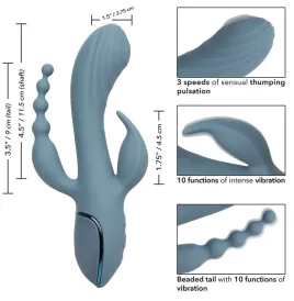CALEXOTICS - VIBRADOR TRIPLE ÉXTASIS GRIS