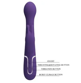PRETTY LOVE - DEJON RABBIT VIBRATOR 3 IN 1 MULTIFUNKTIONS-LILA