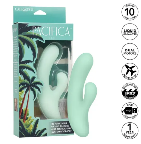 CALEXOTICS - PACIFICA FIJI VIBRATORE E STIMOLATORE PUNTO G 10 VIBRAZIONI AQUA