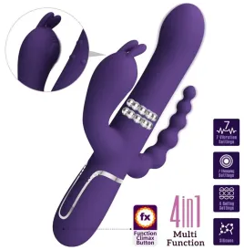 PRETTY LOVE - CAMMY TRIPLE VIBRADOR MULTIFUNCIÓN 4 EN 1 MORADO