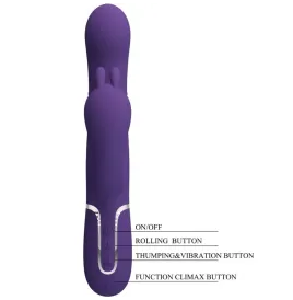 PRETTY LOVE - CAMMY TRIPLE VIBRATEUR MULTIFONCTION 4 EN 1 VIOLET