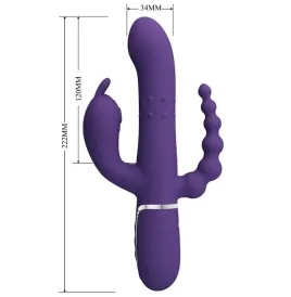 PRETTY LOVE - CAMMY TRIPLE VIBRADOR MULTIFUNCIÓN 4 EN 1 MORADO