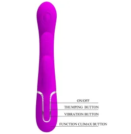 PRETTY LOVE - SHANIA TRIPLE RABBIT VIBRATOR MULTIFUNCTION PINK