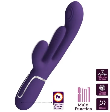 PRETTY LOVE - SHANIA TRIPLE RABBIT VIBRATOR MULTIFUNKTIONS-LILA